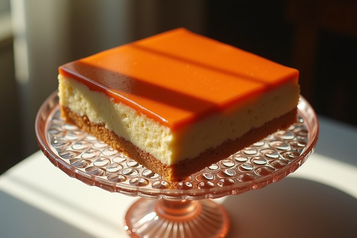 Gâteau opera entier sur support élégant vu de dessus