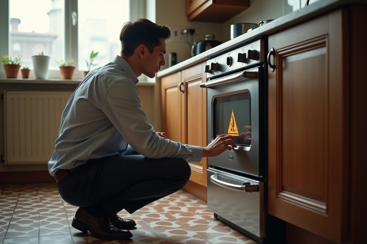 Jeune homme inspectant des symboles d